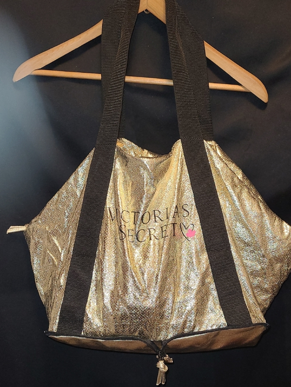Victoria's Secret Metallic Gold Tote Bag